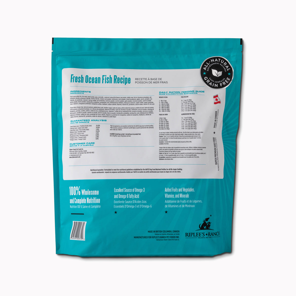 Fresh Ocean Fish Recipe Dog Food 4lb Riplees Ranch Pet Food